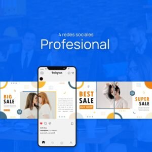 Servicio de manejo de 4 redes sociales plan Profesional
